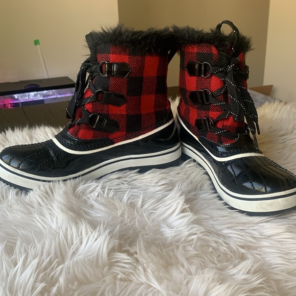 SOREL Womens Torino Insulated Waterproof red/Black Winter Snow Boots size : 7 - Picture 1 of 5